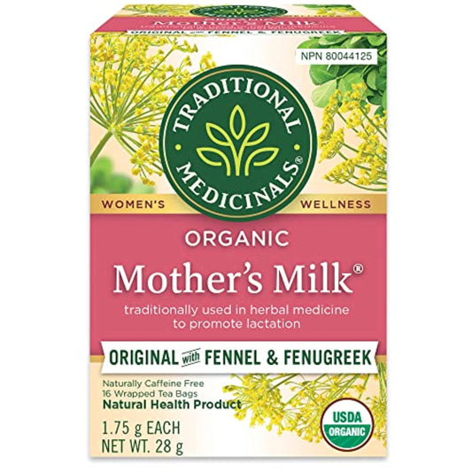 Medicinales tradicionales - Té de hierbas orgánico para la lactancia materna (paquete de 1) - Favorece la producción de leche materna para madres lactantes - 16 bolsitas de té en total 