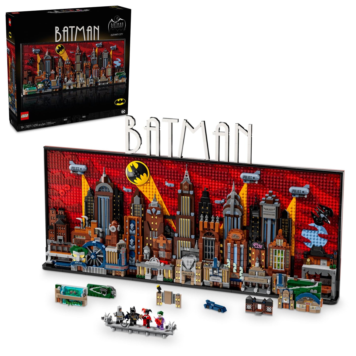 LEGO DC Batman : la série animée Gotham City Ensemble de construction et d'exposition pour adultes avec figurines, cadeau de collection DC pour les fans de films d'action et d'aventure de super-héros, 76271 