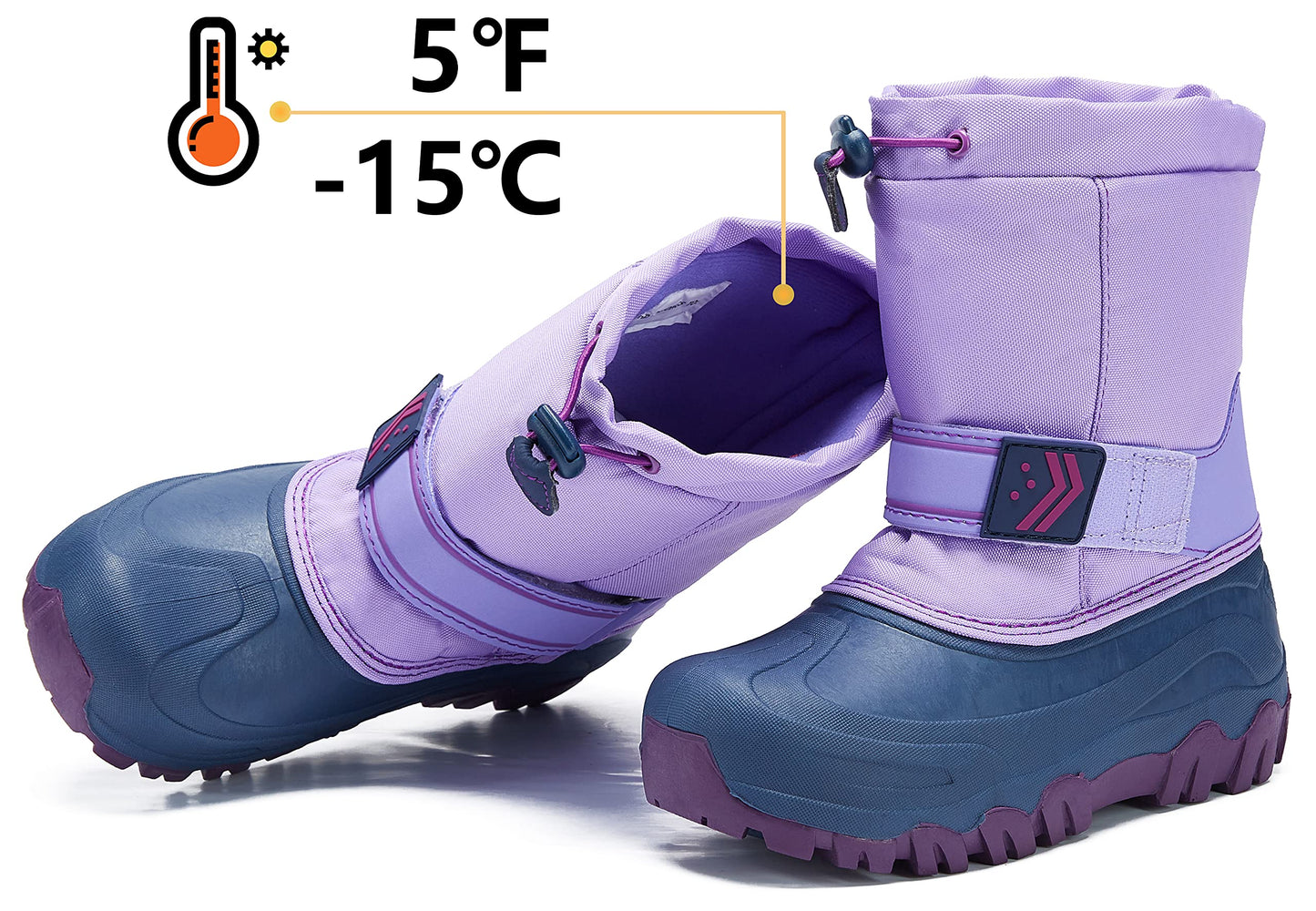 MORENDL Kids' Snow Boots Insulated Waterproof Fur Lined Warm Anti-Slip Winter Shoes for Boys and Girls Outdoor Walking(Toddler/Little Kid)