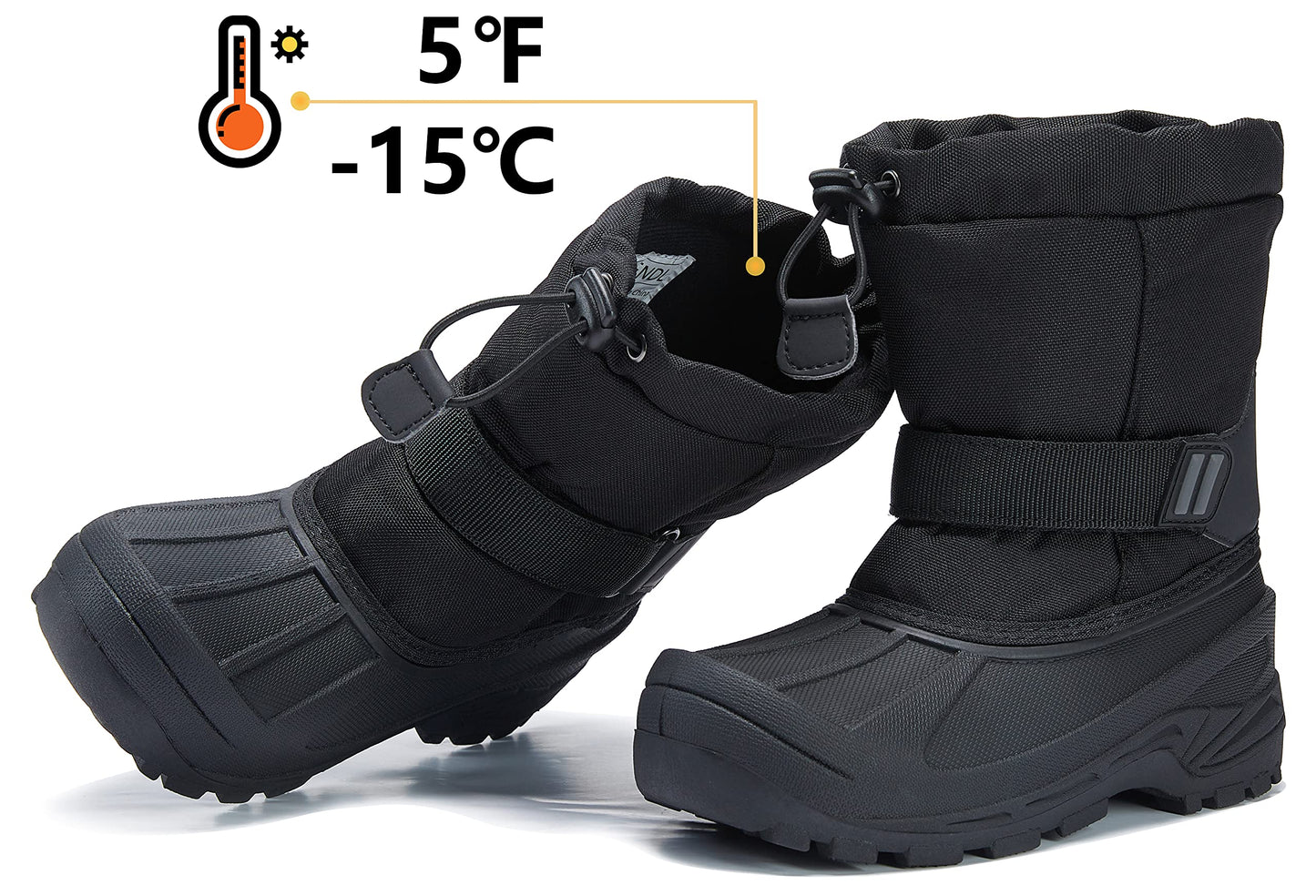 MORENDL Kids' Snow Boots Insulated Waterproof Fur Lined Warm Anti-Slip Winter Shoes for Boys and Girls Outdoor Walking(Toddler/Little Kid)