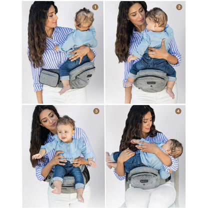 Tushbaby Le seul porte-bébé certifié pour la sécurité - Comme vu sur Shark Tank, porte-bébé ergonomique pour nouveau-nés, tout-petits et enfants, gris 