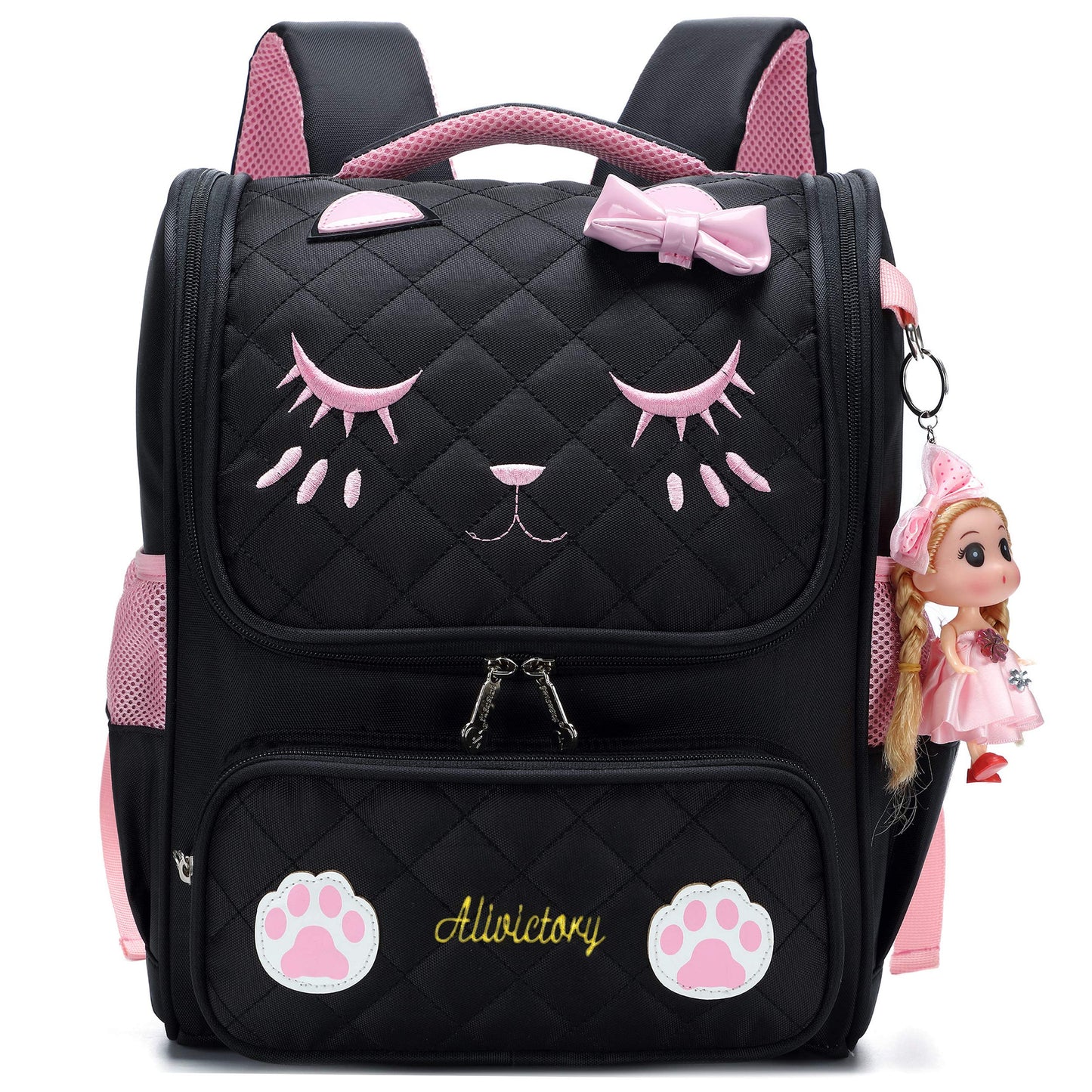 Sac à dos d'école imperméable pour filles, joli sac à dos de voyage pour enfants, motif chat mignon 