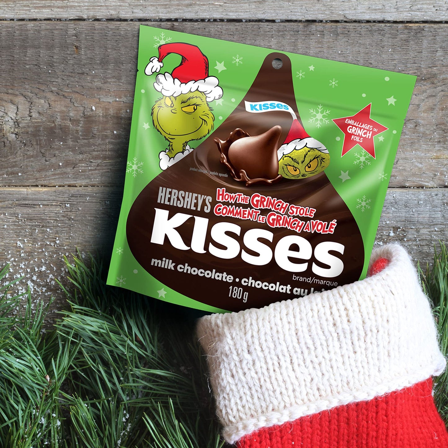 Bonbons de Noël et de fêtes au chocolat chaud KISSES de Hershey's, 180 g 