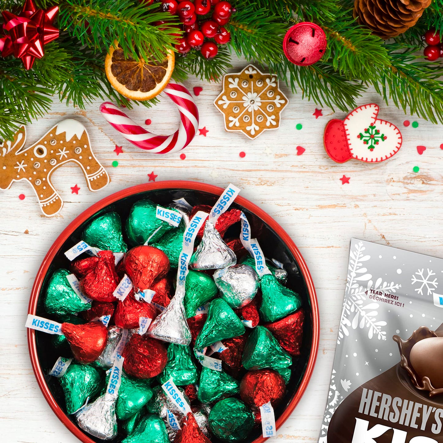 Bonbons de Noël et de fêtes au chocolat chaud KISSES de Hershey's, 180 g 