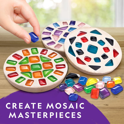 NATIONAL GEOGRAPHIC Mega Arts and Crafts Kit for Kids – Mosaic Kit, Marbling Paint Kit & Air Dry Clay Pottery Kit – Art Projects for Kids Ages 8-12, Crafts for Girls and Boys